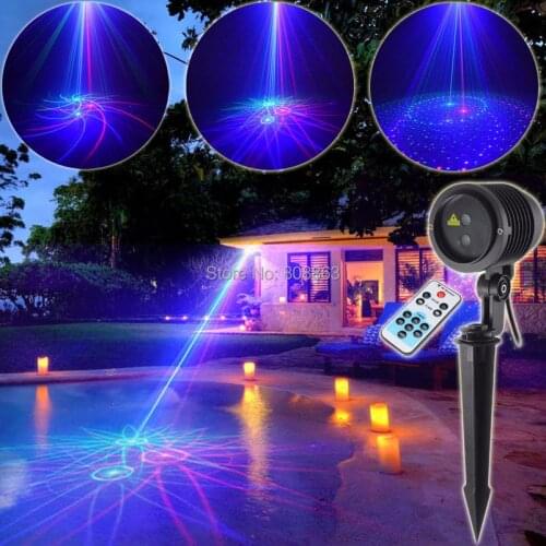 ESHINY RGB Laser 8 Big Patterns Projector Holiday House Party Xmas Wall Tree Garden Landscape Light Waterproof Outdoor T73D3