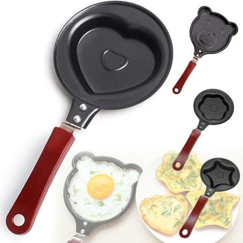 1Pcs Egg Pan Love Shaped Cute Pattern Mold Cast Iron Non-stick Pans Breakfast Baking Kitchen Cooking Tools Household Accessories