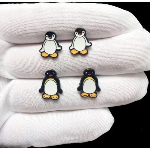 Birthday Gift party Lovely Animal Enamel Clay Cartoon PINGU stud Earrings for women