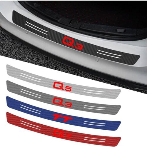 1Pcs Car Styling Car Trunk Rear Bumper Trim Anti-Kicked carbon fiber Sticker Accessories For AUDI A1 A3 A4 A6 A8 Q3 Q5 Q7 TT
