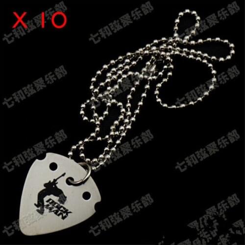 10 Pcs Stainless steel Guitar Picks Pendant Necklace Playing Heavy Metal guitar picks Thickness 0.5mm guitar accessories parts
