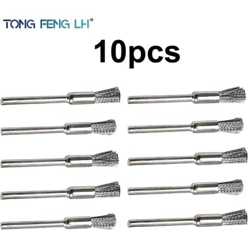10pcs Steel Wire dril Brushes dremel accessories polishing Brush dremel tools accessories for Mini drill burr brushed wheel