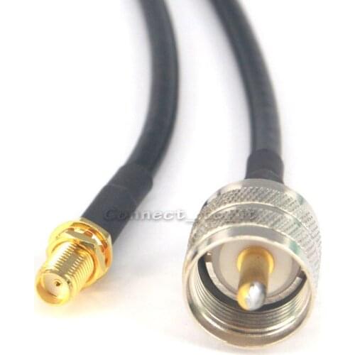 10 Pieces PL259 Male to SMA Female RF Coax Coaxial Connector UHF SMA Extension Cable 1.6 Feet
