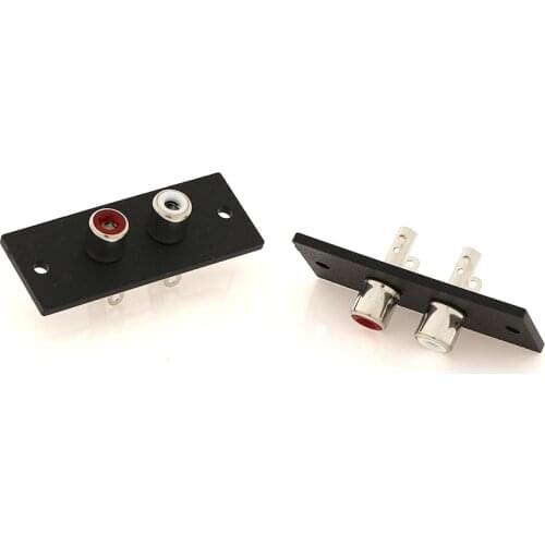2pcs/lot 2 Way Copper Core RCA Terminal Wall Panel Plate Input Phono Chassis Socket Audio AV Adapter