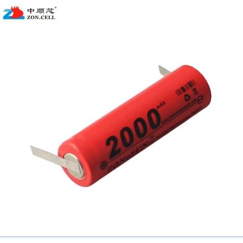 2000mAh 1.2V ends with welding sheet in Ni MH battery electric shaver barber scissors Rechargeable Li-ion Cell