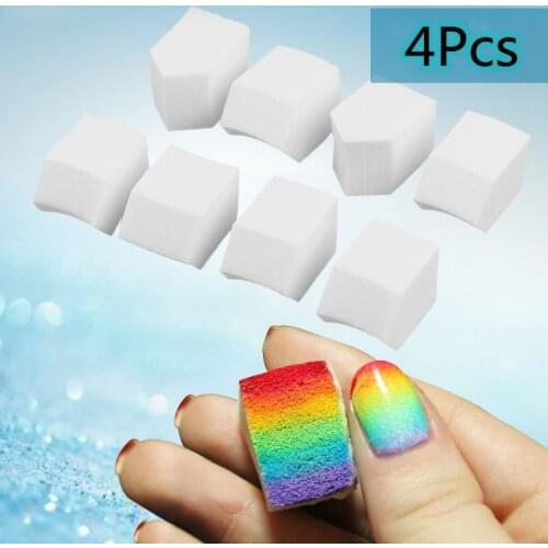4Pcs Soft Nail Gradient Sponge Multifaceted Fitted Nails Art Transfer Coloring Stamping DIY Polish Gel UV Tool