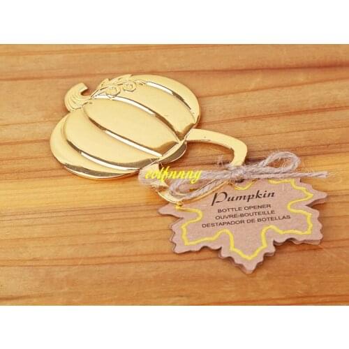 50pcs/lot Fast shipping Gold Golden Pumpkin Bottle Opener Beer Openers For Party gift Wedding Favors