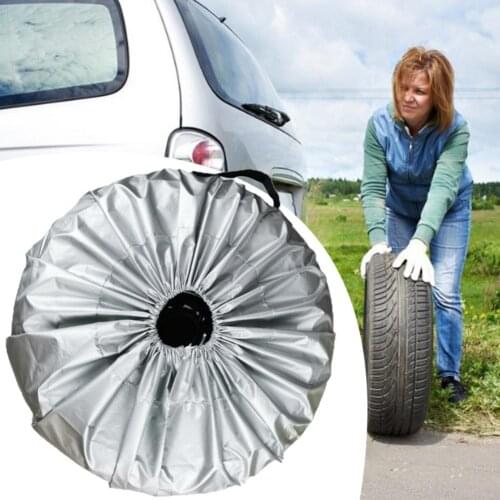 Car Auto Spare Tire Covers Wheel Storage Bag Automobile Spare Tire Cover Dustproof Wheel Protectors With Handle Car Tire Bag