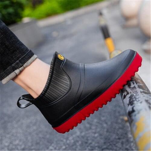 2020 Spring Autumn Man rain boots Fashion Set foot waterproof Wear-resistant non-slip Comfortable Warm Women Ankle boots