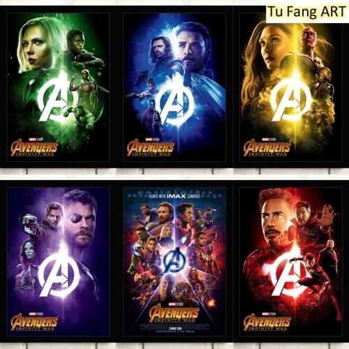 Canvas Painting Marvel Movie Posters and Prints Avengers 4 Wall Art Nordic Room Decor Pictures for Living Kids Home Decoration