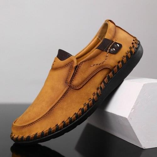 Classic All-match Comfortable Lightweight Shallow Mouth Mens Shoes Business Leather Mens Shoes Outdoor Leisure Driving Shoes