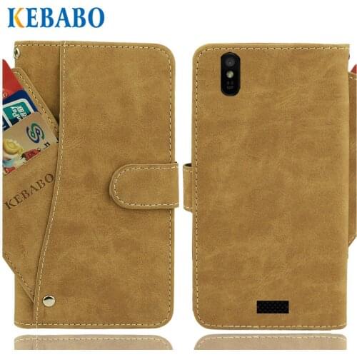 Leather Wallet Prestigio Muze U3 LTE Case 5" Flip Vintage Leather Front Card Slots Cases Cover Business Phone Protective Bags