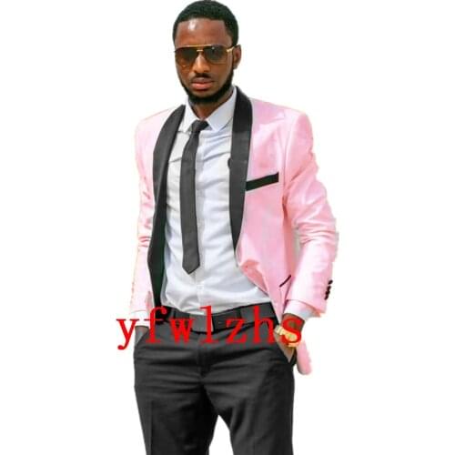 Handsome One Button Groomsmen Shawl Lapel Groom Tuxedos Mens Wedding Dress Man Blazer Prom Dinner (Jacket+Pants+Tie) A133