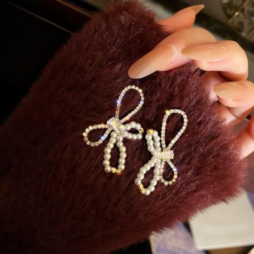 Summer new personality creative bow earrings luxury fashion prom party earrings for women holiday gifts