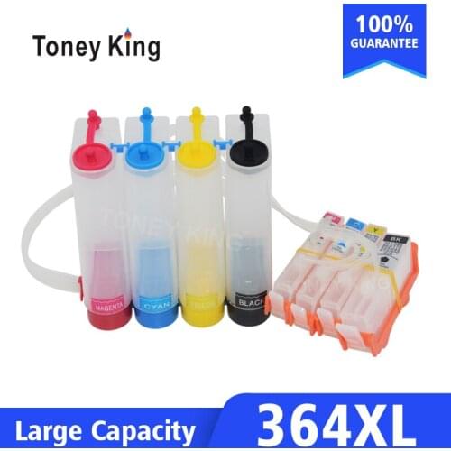 Toney King For HP 364 XL Continuous Ink System Kit For HP Photosmart 5510 5511 5512 5514 5515 5520 5521 Printer With Reset Chip
