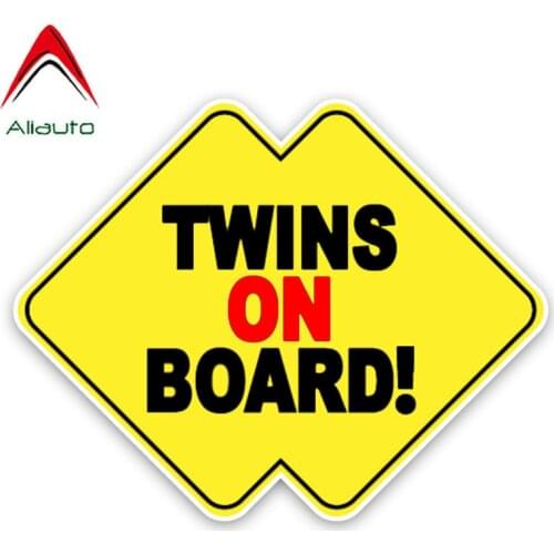 Aliauto Safety Warning Car Sticker Twins Baby on Board Vinyl Decal Cover Scratches for Golf 6 Harman Kardon Honda Crv ,13cm*10cm