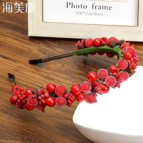 Haimeikang Bezel Glass Beads Rose Flowers Wreath Wedding Bridal Girls Women Fashion Headwear Floral Headband Hair Accessories