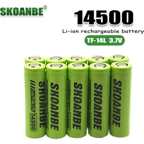 SKOANBE Flat-top 14500 Rechargeable Battery 3.7V Li-ion Battery for Portable LED flashlight Devices