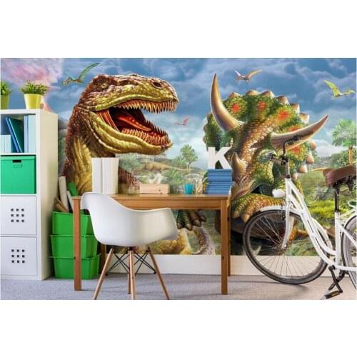 Custom photo 3d wallpaper Non-woven mural Tyrannosaurus rex Jurassic forest painting 3d wall murals wallpaper for walls 3 d