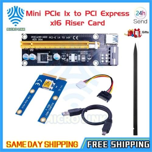 Mlc Mini PCIe 1x to PCI Express x16 Riser Card for Laptop External Graphics Card GDC Miner mini PCIe to PCI-e Slot for BTC Minin