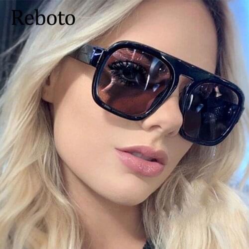 Big Shades Black Sunglasses Women Oversized Pilot Fashion Sun Glasses For Men Eyewear UV400 Vintage Clear Glasses Frame