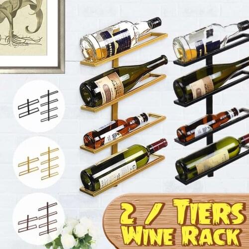 Modern Iron Wine Rack Wall Mounted Wine Holder Home Bar Decor Wine Glass Hanging Holder Storage Organizer Rack Home Decoration