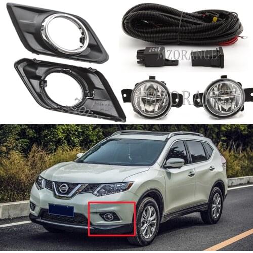 LED fog light for Nissan X trail T32 Rogue SUV 2014-2017 fog lights headlight Switch Harness Cover wiring halogen fog lamps