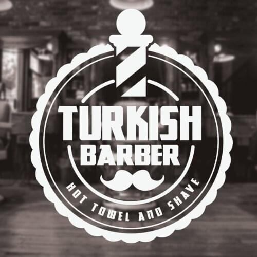 Traditional Turkish Barber Vinyl Wall Window Decal Stickers Removable Home Decoration BARBER SHOP Art Sticker Wallpaper G304
