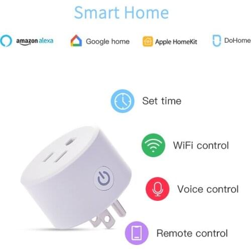 90-250V Wifi Smart Socket Smart Timer US Plug Voice Control dohome APP Work With Siri Alexa Google Assisitant