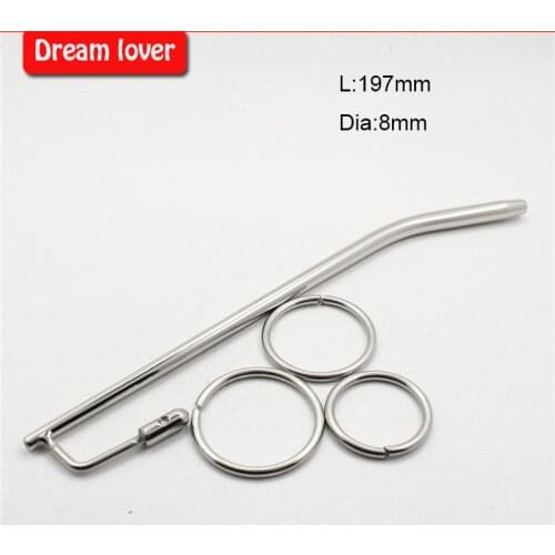 527 Adult Product Prince Wand Extended Edition Stainless steel Male chastiy Urethral Sounding Stretching Catheter Sex Toys