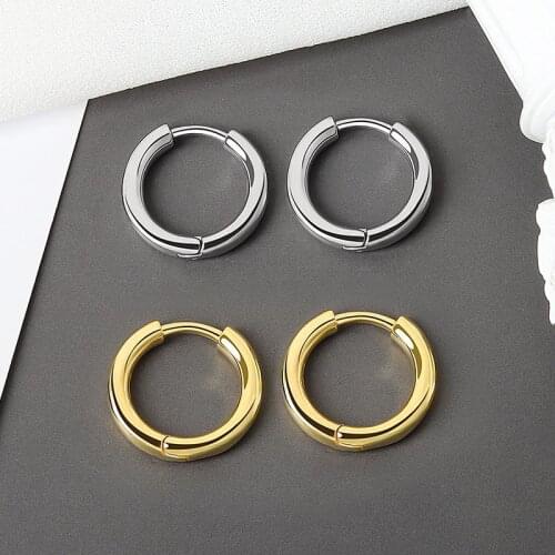 Hip hop Simple Circle Round Loop Earrings Unisex Jewelry Charm Fashion Street Style Hoop Earring for Men Women Girls Party Gifts