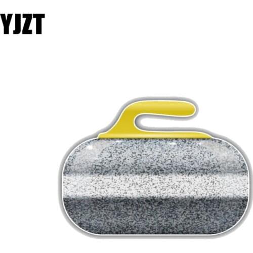 YJZT 12.7CM*9CM Cartoon Window Decoration Curling Stone PVC Car Sticker 11-00011