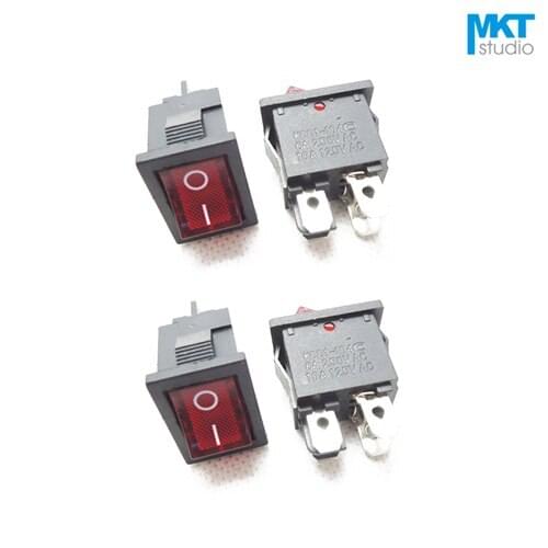 10Pcs Red 15*21mm 4 Pins 2 Positions ON/OFF DPST Miniature Electrical Boat Rocker Switch With Light
