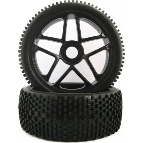 2Pair RC 1/8 Off Road Buggy Remote Control Car Rubber Tyre Tires & Wheel Rim 112mm*43mm Hexagon Adapter 17mm For Nitro Baja HSP