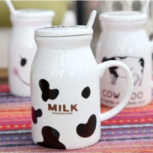 250ML Hot Groceries Creative3D cow style Breakfast Milk Coffee Ceramic Cup Promotional Gifts White Ceramic Cup