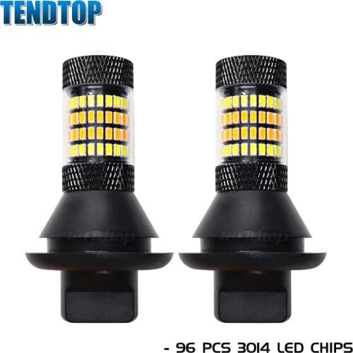96 SMD 3014 LED 1156/BA15S/P21W BAU15S/PY21W 7440/T20 12V Dual Mode Turn Signal Lamp DRL Day Running Light Canbus LED Bulbs