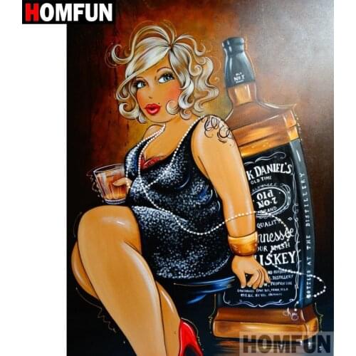 HOMFUN 5D DIY Diamond Painting Full Square/Round Drill "Cartoon fat woman" Embroidery Cross Stitch Mosaic Home Decor Gift A09477