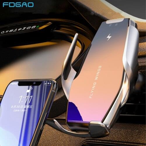 15W Qi Car Wireless Charger Infrared Sensor Automatic Clamping Fast Charging Phone Holder For iPhone 12 11 8 XS XR X Samsung S20