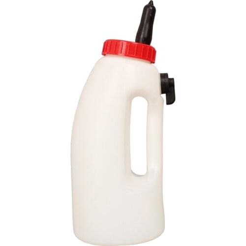 Cow Calf Milk Feeding Bottle with Nipple Feeder with Hand Grip & Scale Screw-On Teat Feeder Feeding Tools