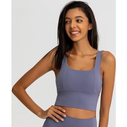 HIGH SUPPORT U-type Back Exercise Gym Yoga Sports Bras Tops Women Naked-feel Widen Straps Workout Athletic Crop Tops