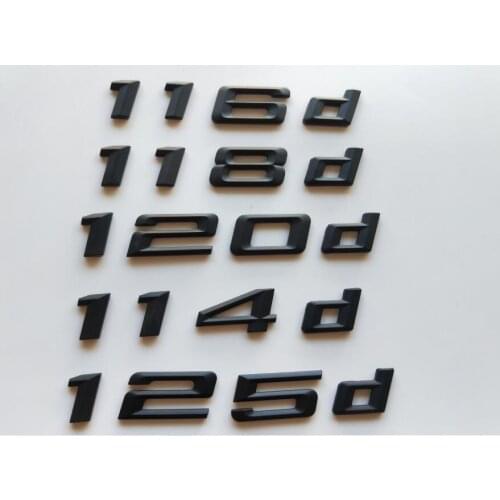 Black 112d 114d 116d 118d 120d 125d 130d emblem Emblems Rear Number Letters Badges for BMW 1 series E81 E82 E83 E87 E88 F20 F21