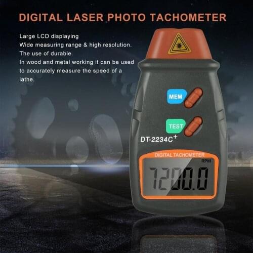 NEW Digital Laser Photo Tachometer Non Contact RPM Tach Digital Laser Tachometer Speedometer Speed Gauge Engine