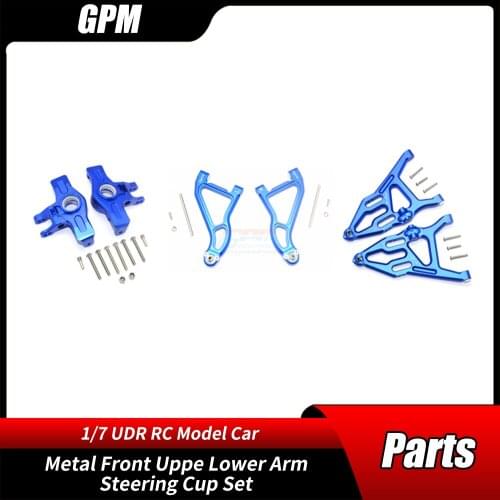GPM 1/7 UDR 85076-4 Short-course Truck Metal Alloy Front Upper Arm + Front Lower Arm + Steering Cup Set RC Car Parts
