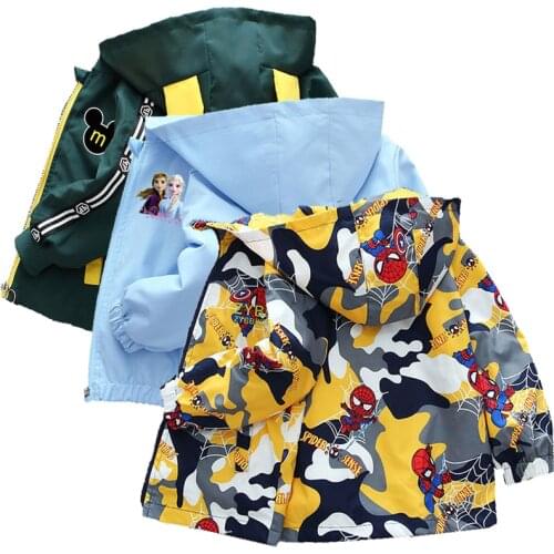 Childrens Clothing Cartoon Mickey Minnie Jacket Autumn Coat Baby Boy Girl Outing Clothes Jacket Boys Spiderman Clothes