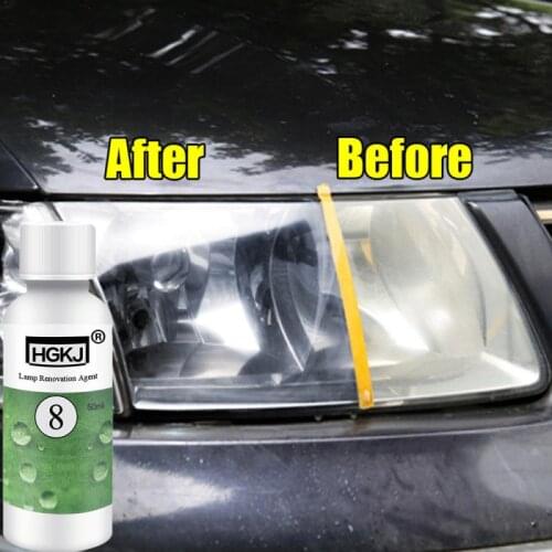 HGKJ-8 50ML Car Headlight Repair Liquid Lamp Retreading Agent Glitter Auto Polish Len Restoration Car Headlight Restorer Kit
