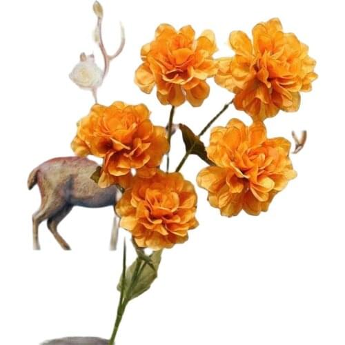 8Pcs Fake Romantic Peony Flower (5 Heads/Piece) 27" Length Simulation Peony for Wedding Home Decorative Artificial Flowers