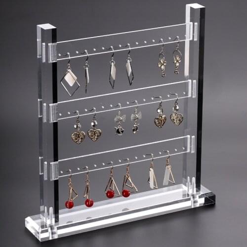 Quality Acrylic Earring Display Rack Shelf Earring Holder Jewelry Display Stand Showcase 2-layer and 3-layer 4-layer Available
