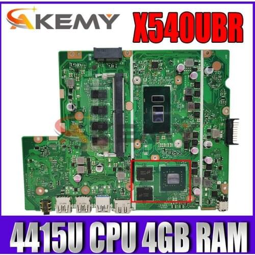 Akemy X540UBR notebook motherboard For ASUS X540UV X540UB X540UBR laptop motherboard mainboard with 4415U CPU 4GB RAM 2GB GPU