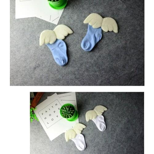 Lovely cozy baby boy/girls Socks Angel Wing Child ankle Socks Candy Color cotton Sock For Girls Children feetwear 0-5Yrs