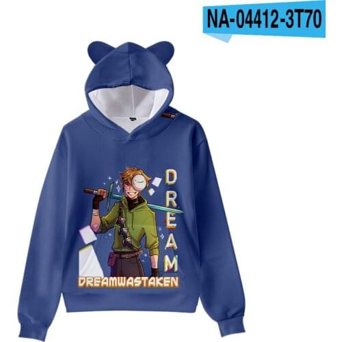 Fashion new dreamwastaken 3D Harajuku cat ears hoodie boys and girls street high quality pullover tops autumn street sweatshirts